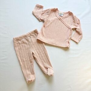 Pink Knit Baby Outfit